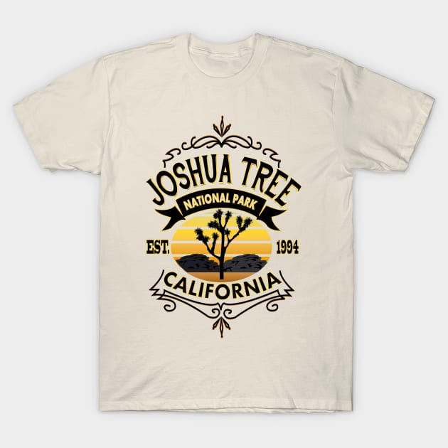 Joshua Tree National Park California Vintage Typography T-Shirt by LostOnTheTrailSupplyCo